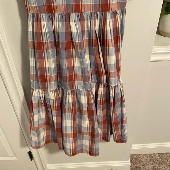 NWT Ulla Johnson Red Blue Plaid Mini Dress 2 - Picture 4 of 13